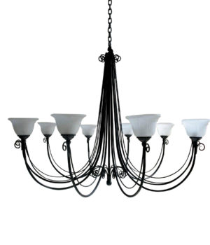 JULIANA 8LT CHANDELIER WITH GLASS CUPS