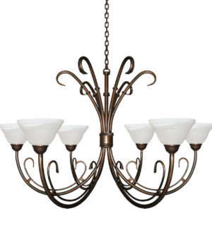 CORSAGE 6 LIGHT CHANDELIER WITH GLASS CUPS