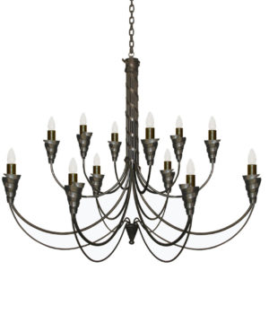 RIBBON 12 LIGHT CHANDELIER WITH CANDLE SLEEVES