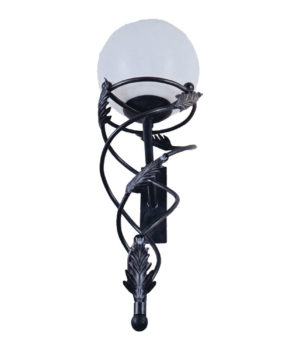 BASKET FERN WALL LIGHT WITH POLY SPHERE