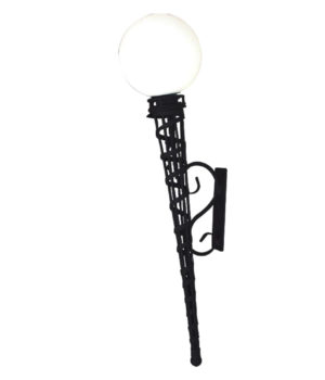 TORCH WALL LIGHT LONG WITH POLY SPHERE