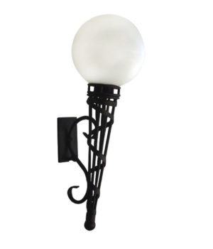 TORCH WALL LIGHT SHORT WITH POLY SPHERE