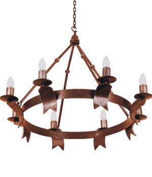 PYRAMID 8 LIGHT CHANDELIER WITH CANDLE SLEEVES