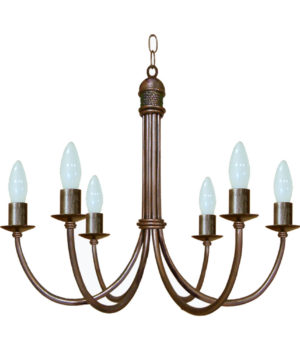 NOMAD 6 LIGHT CHANDELIER WITH CANDLE SLEEVES
