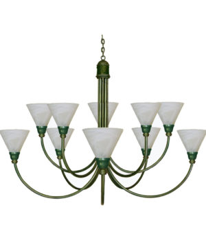 NOMAD 10 LIGHT CHANDELIER WITH GLASS CUPS